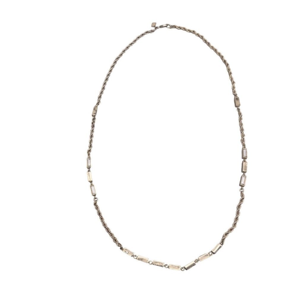 Banana Republic Station Crystal Rope Chain Necklace Gold-Tone 32 Inches